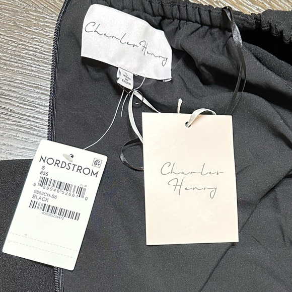 NWT Charles Henry Crepe Off The Shoulder Cocktail Mini Dress, Size Small, Black - Picture 7 of 16